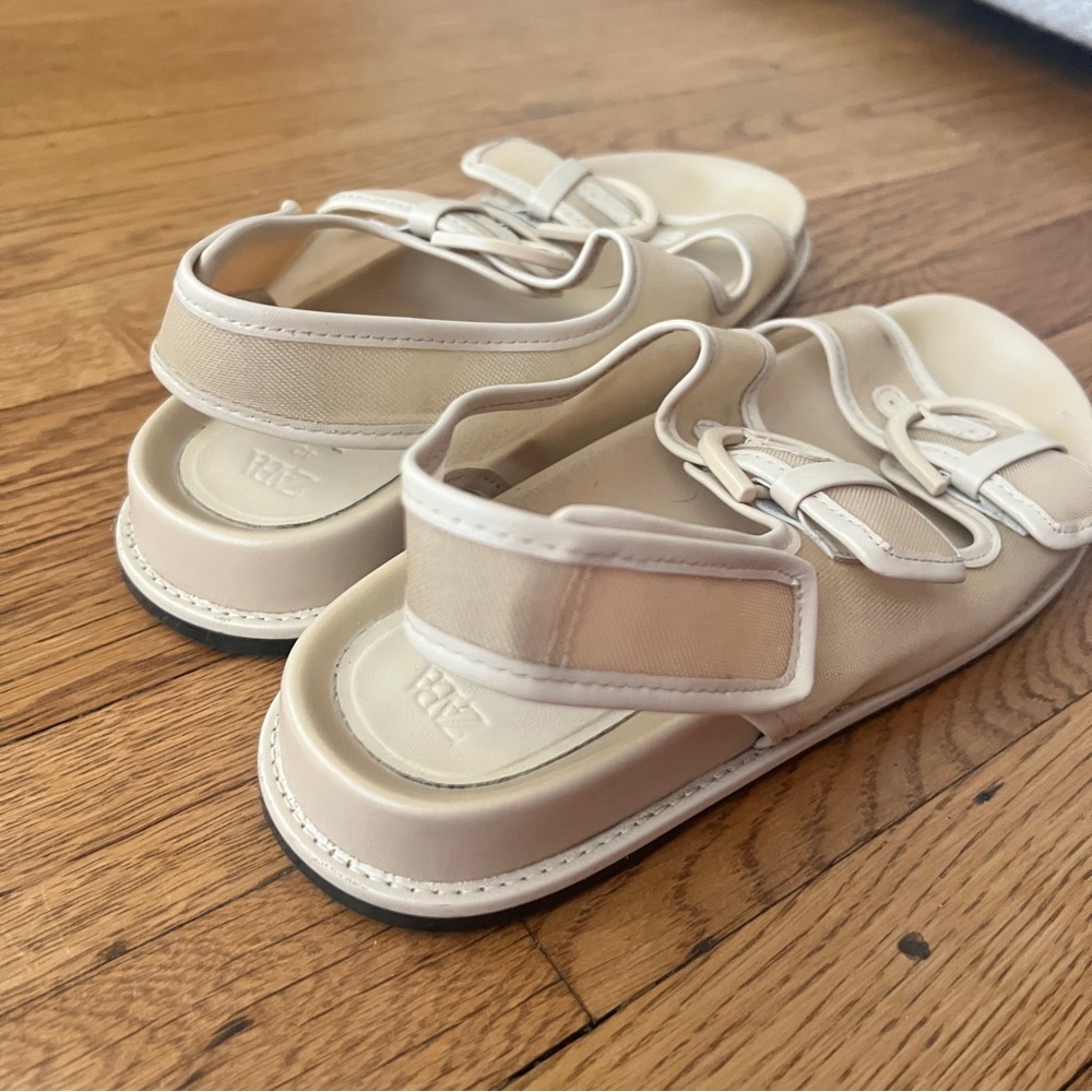 ZARA Beige mesh Wedge Sandals - Picture 5 of 6